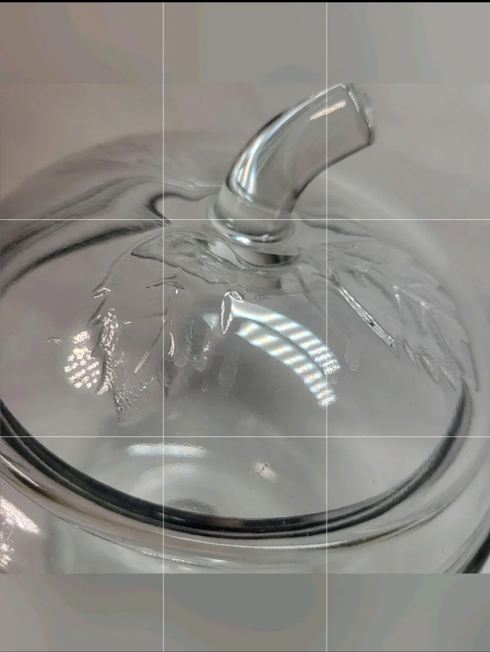 Anchor Hocking Apple Shaped JAR CANISTER Clear Glass with Lid Vintage NOS *READ